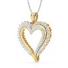 GILDED 1/2 CTTW Lab-Grown Diamond Heart Pendant Necklaces in 925 Sterling Silver, 14KT Gold-Plated or Two-Tone, 18-inch Chain - 4 of 4