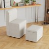 Modern Dining Chair with Movable Storage Ottoman, Linen-Upholstered Side Chair for Kitchen, Dining Room, Home Office, or Study Area–The Pop Home - 2 of 4