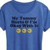 Women's - Instant Message - My Tummy Hurts; Okay With It Short Sleeve Graphic T-Shirt - 2 of 4