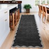 Scalloped Edge Area Rugs for Living Room Bedroom Modern Washable Rug Soft Non Slip Low Pile Accent Carpet - 3 of 4