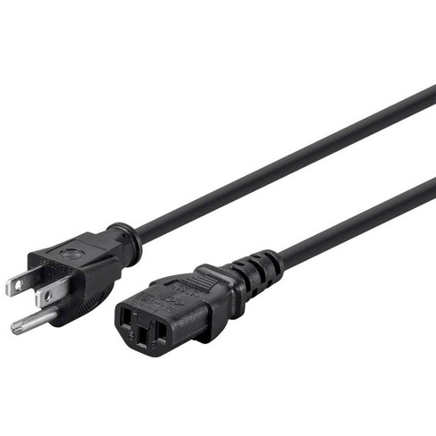 Monoprice 3-prong Power Cord - 3 Feet - Black  Nema 5-15p To Iec 60320  C13, 18awg, 10a, 125v : Target