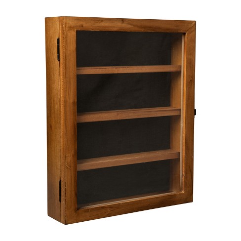 Merrick Lane Solid Pine Medals Display Case with Channel Grooved Removable Shelves - image 1 of 4