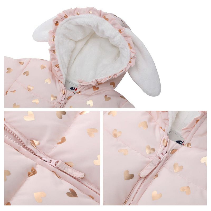 Rokka&Rolla Infant Toddler Girls' Fleece Puffer Jacket-Baby Warm Winter Coat, 6 of 8