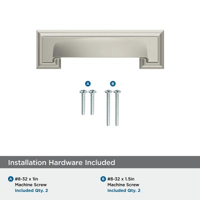 Satin Nickel Brushed Traditional Cabinet Cup Pull