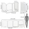 Bencmate Pet Crates and Houses 4 Panel Freestanding Foldable Wooden Dog Gate for Hallway Kitchen Bedroom, White, 80"*0.71"*27.56" - 3 of 4