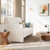 57" Modern Boucle Upholstered Loveseat with Lumbar Pillow – 2-Seater Deep Seat Sofa for Small Spaces & Apartments, Beige - 2 of 4