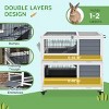 Indoor 2 Tier Rabbit Hutch on Wheels with Removable Trays Openable Top and Ramps,Wooden Bunny Cage for 1 to 2 Rabbits - LAOTIES - 4 of 4