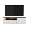 63.3" FSC Certified Engineered Wood TV Stand with 2 Doors, 4 Shelves, and Modern Minimalist Design for Living Room and Bedroom - 3 of 4
