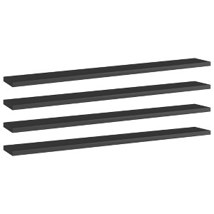 vidaXL Bookshelf Boards 4 pcs High Gloss Black 31.5"x3.9"x0.6" Engineered Wood - 1 of 4
