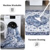Garvee Vintage Area Rug, Low-Pile Machine Washable Rug, Non-Shedding Ultra-Thin Stain Resistant, Non Slip Rubber Backing(Blue) - 4 of 4