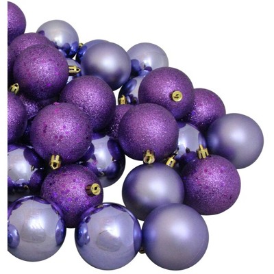 60-Piece Lavender and Purple Shatterproof Christmas Ball Ornaments Set