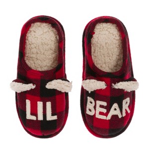 Dearfoams Kid's Buffalo Check Lil Bear Clog Slipper - 1 of 4