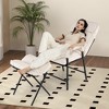 Tangkula Modern Accent Chair w/ Ottoman Linen Fabric Arm Chair w/ Adjustable Backrest - 3 of 4