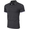 Mens Collared Shirts Short Sleeve Dry Fit Golf Polo Shirt Performance Fashion Plain Henley T-shirts - 3 of 4
