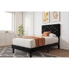 Bed Frames, Velvet Upholstered Bed Frame with Vertical Channel Tufted & Sturdy Wood Slats, Strong Wooden Slats/Platform Bed Frame Easy Assembly - 3 of 4
