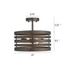Chloe Lighting Paisley Farmhouse 2 Light Rubbed Bronze Semi-Flush Ceiling Fixture 13" Wide - 3 of 3