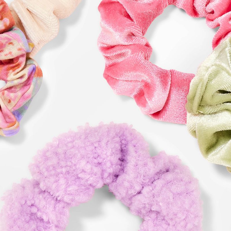 Girls&#39; 5pk Solid and Tie-Dye Printed Bow Hair Elastics - Cat &#38; Jack&#8482;, 4 of 5