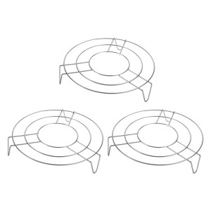 Unique Bargains Stainless Steel Round Cooking Racks for Roasting Baking 3 Pcs - 1 of 4