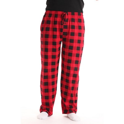 At The Buzzer Mens Buffalo Plaid Pajama Pant With Pockets - Jersey Knit ...