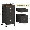 Acekool Mobile Filing Cabinet, Black Under Desk File Cabinet with Lockable Wheels, Metal Office Storage Organizer for Home Office, Workplace - 2 of 4