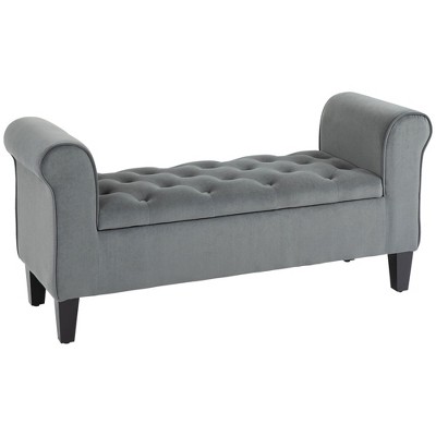 NicBex Storage Ottoman Bench for Bedroom,Velvet Modern Storage Bench with Rolled Armrests,Ottoman for Living Room,Bedroom,Entryway