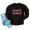 Simply Sage Market Teach Stacked With Hearts Sweatshirt - 3 of 4