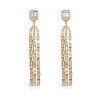 Guili Stunning Elegant Chandelier Bridal Dangle Earrings with Sparkling Asscher Cut Cubic Zirconia for a Timeless Bridal Look - 2 of 2