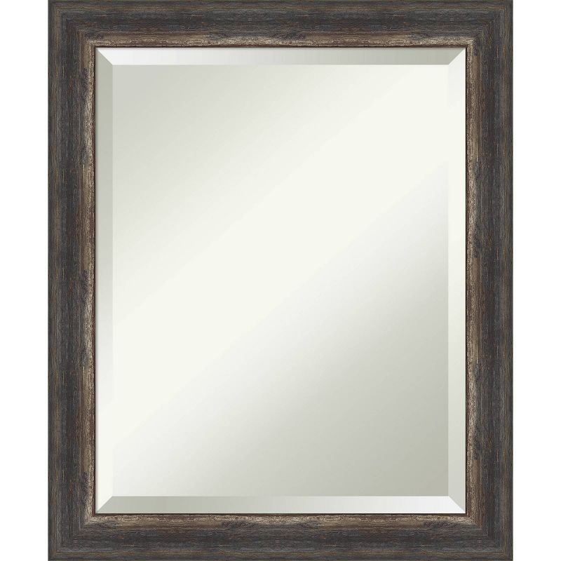 20&#34; x 24&#34; Bark Rustic Char Narrow Framed Wall Mirror Brown - Amanti Art, 1 of 10