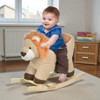 Mshliw Plush Lion Rocking Horse with Seatbelt, Wooden Base Ride‑On Toy for Toddlers 18–36 Months, Birthday Gift, Christmas gift - 3 of 4