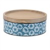 Metal Patterned Canister with Natural Wood Lid (Set of 2) - 2 of 4