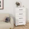 Sandinrayli 4 Drawer Dresser, Modern Small Dressers with Drawers Closet Wood Storage Chest Cabinet with Steel Handles, White - 2 of 4