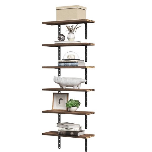 Lavish Home Set Of 6 Floating Shelves, Brown : Target