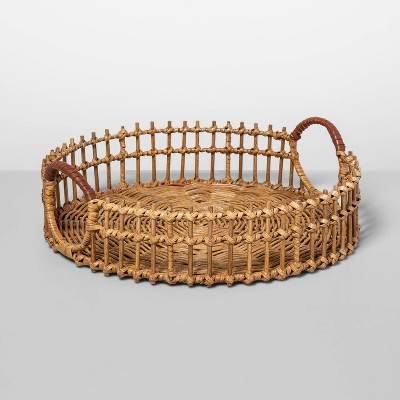 wicker tray with handles