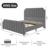 Queen Size Platform Bed Frame with 50.2" Headboard, Velvet Upholstered Bed Frame - 2 of 4