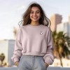 Dalix Heartly Ghost Embroidered Fleece Relaxed Boxy Fit Long Sleeve Crewneck Sweatshirt Womens - 3 of 4