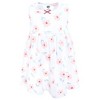 Hudson Baby Infant and Toddler Girls Cotton Dress and Cardigan Set, Pink Blue Flower - 4 of 4