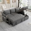 Whisen 83.5" L-shaped Sectional Couch, Convertible Sofa Bed with Ample Storage Space, Two Cup Holders - 2 of 4