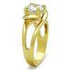 Slickblue Polished Stainless Steel Women's Engagement Ring - 7.75mm Clear CZ Solitaire, Round, Silver/Gold, Size 5-10 - 3 of 4