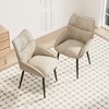Lirago Luxury Velvet Dining Chair Two-Piece Set-Modern Minimalist Beige Design with High Rebound Cushion & Metal Frame - 3 of 4