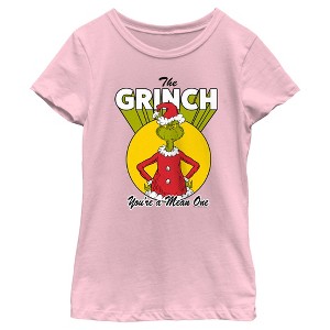Girl's Dr. Seuss Christmas Grinch You're a Mean One T-Shirt - 1 of 4