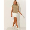 Allegra K Women's Casual 2 Pieces Loose Cap Sleeve Tops High Waisted Shorts Sets - 4 of 4