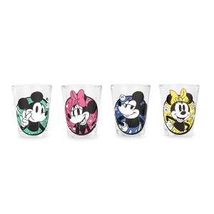 Silver Buffalo Disney Mickey and Minnie Mouse Color Portraits Mini Shot Glasses | Set of 4 - 1 of 4