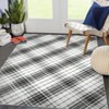 6'x9' Washable Modern Plaid Living Room Rugs, Geometric Checkered Soft Bedroom Carpet, Non Slip Large Dining Room Rugs, Black Grey - 4 of 4