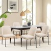 Set of 2 Modern Fabric Dining Chairs with Curved Back and Metal Legs, Upholstered Side Chairs for Dining Room, Kitchen, or Office - Beige - 2 of 4
