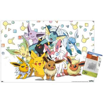 Trends International Pokemon - Pikachu, Eevee, And Its Evolutions Unframed Wall Poster Prints