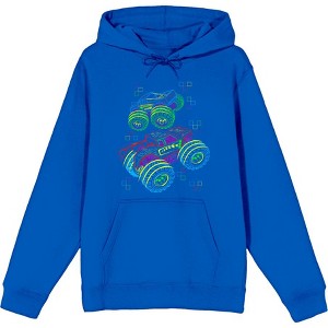 Neon BIg Wheel Trucks Adult Long Sleeve Hoodie - 1 of 2