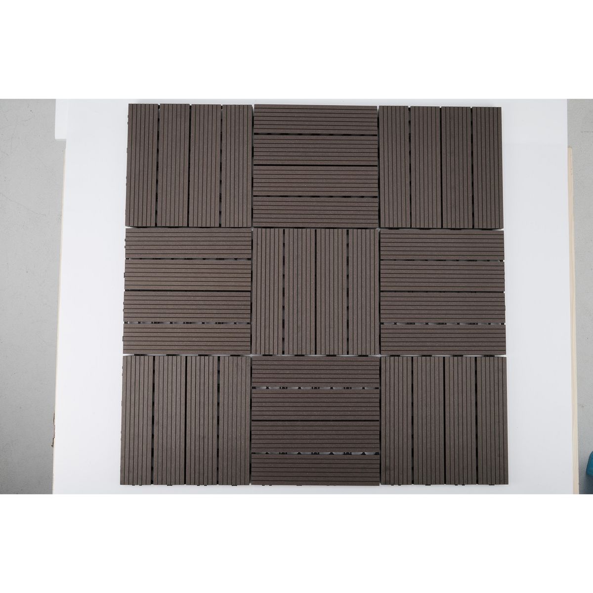 Grooved Interlocking Composite Deck Tiles, Snap-In Outdoor Patio Flooring Tiles for Balcony, Backyard & Walkway Renovation - thumbnail 5