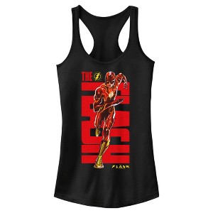 Juniors Womens The Flash Speedster Bold Red Logo Racerback Tank Top - 1 of 4