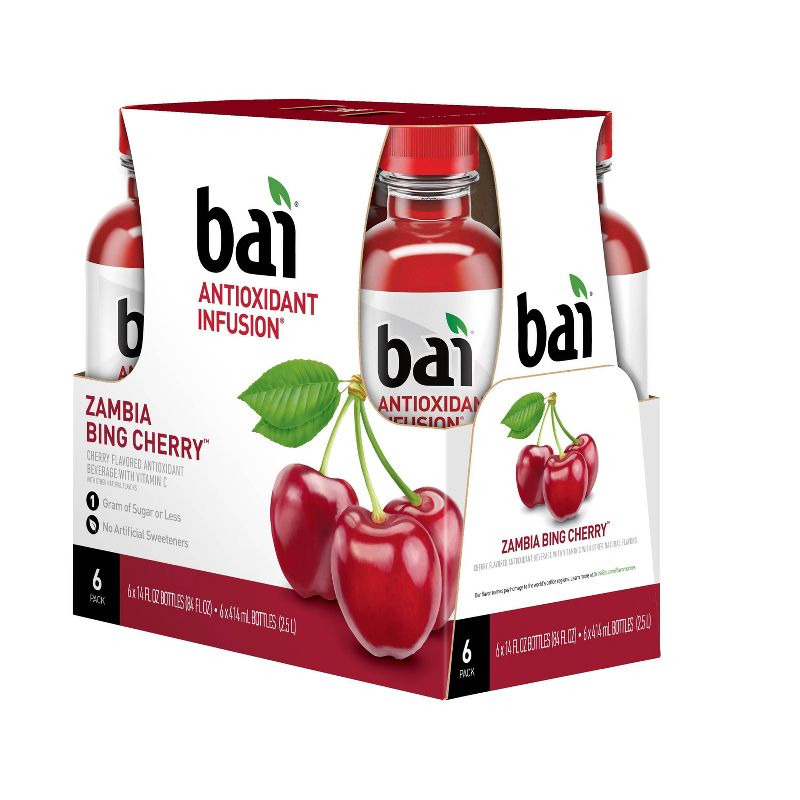 Bai Zambia Bing Cherry Antioxidant Water - 6pk/14 fl oz Bottles, 4 of 6