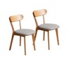 NicBex Solid Wood Upholstered Dining Chair, Rustic Wooden Kitchen Chairs with Wide Curved Backrest, Chair for Dining Room Kitchen - 2 of 4